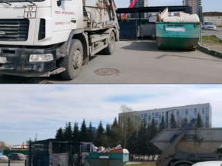 Вывоз мусорного бункера с придомовой территории МКД на территории ЖК Озёрный Парк | 28 апреля 2026 года