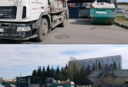 Вывоз мусорного бункера с придомовой территории МКД на территории ЖК Озёрный Парк | 28 апреля 2026 года